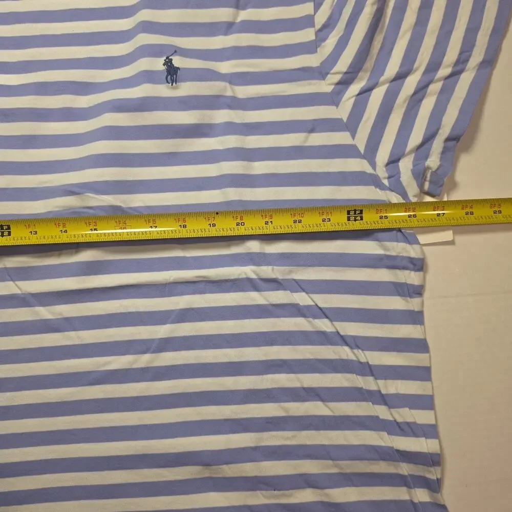 Polo Ralph Lauren Classic Fit Blue/White Striped Jersey Crewneck Tee Big 2X
